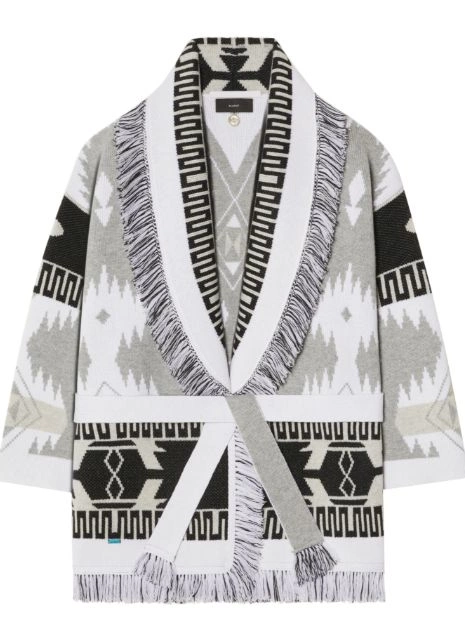 Cheap Alanui Icon cashmere-jacquard Women cardigan fringed 0331